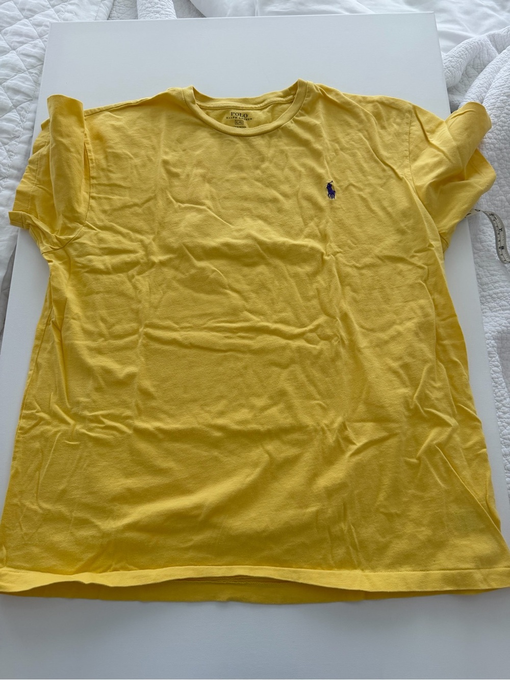 Polo by Ralph Lauren Yellow Short Sleeve Crewneck Tee with Purple Pony